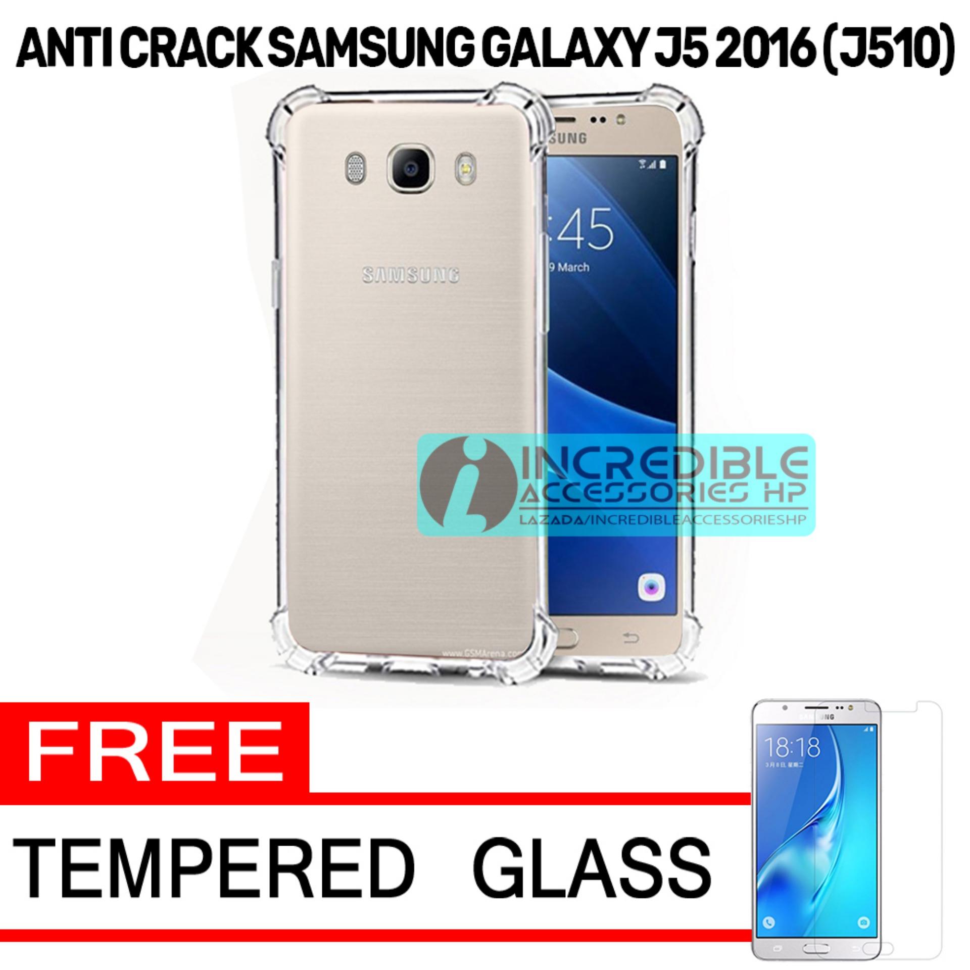 Case Anti Shock / Anti Crack Elegant Softcase for Samsung Galaxy J5 2016 (J510) - White Clear + Free Tempered Glass