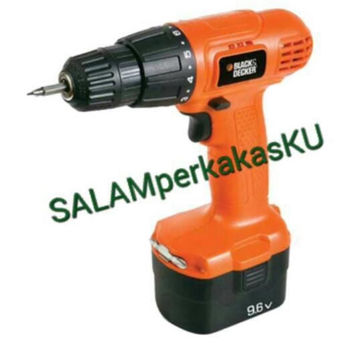 BEST SELLER - Mesin Bor Cordless 9.6V Black & Decker / Batere + Tools + Box