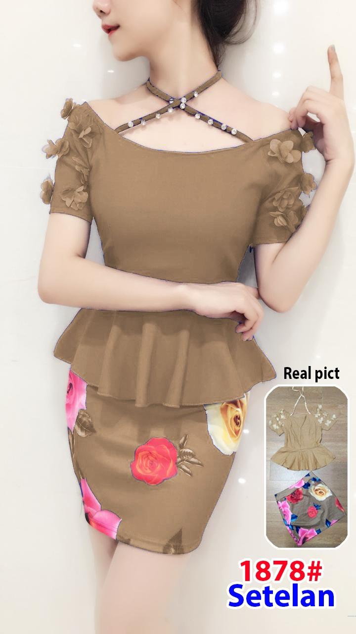 GSD - Setelan Baju Wanita / Setelan Baju dan Rok / Baju Pesta Perempuan - Setelan Impor 1878