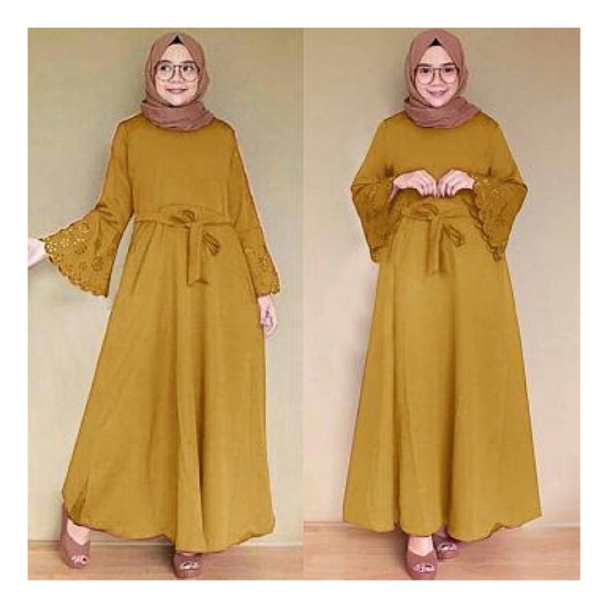 MAXI LANISA MUSTARD MURAH BAJUGROSIRCEWEK Busana Muslim WANITA