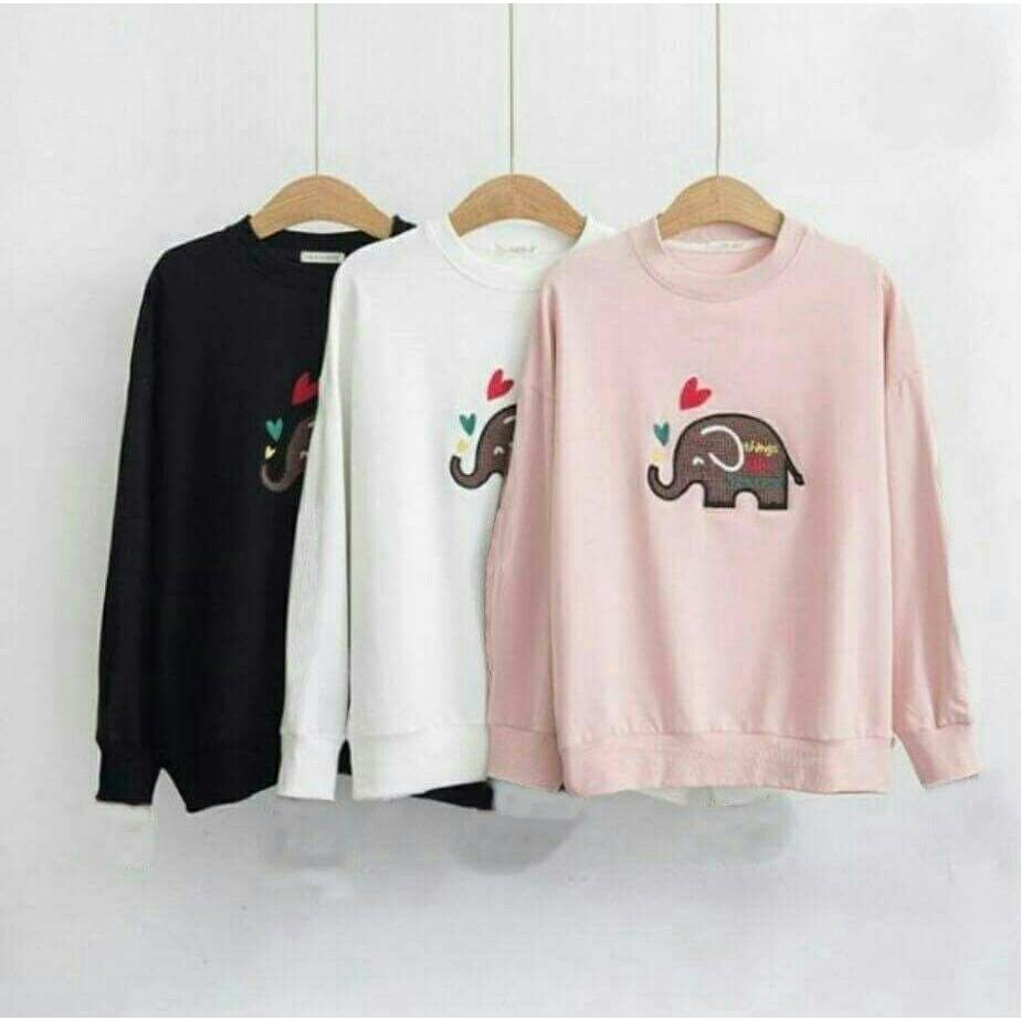 Vshop91jkt - Blouse Elephant Sweater Elephant SW Elephant Sweater Polos Sweater Gajah Sweater Karakter Sweater Animal Baju Sweater Baju Wanita BAau Kerja Baju Kantor Kemeja Kantor Atasan Wanita Kaos Wanita Blouse Wanita Cardigan Wanita Kemeja Wanita