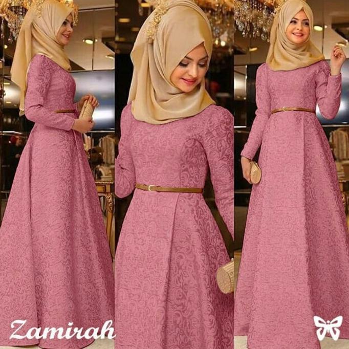 ZAMIRAH 1 PINK HIJAB TERBARU GAMIS TERBARU TERLARIS - KLDGNJS