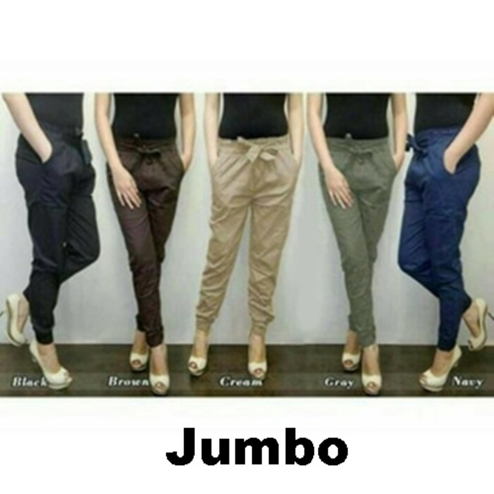 Celana Joger Wanita Jumbo Katun Stretch - Fit XXXL