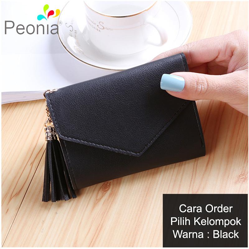 Peonia Korea Fashion Style Dompet Mini Pendek Wanita for Tassel Heart Short Series