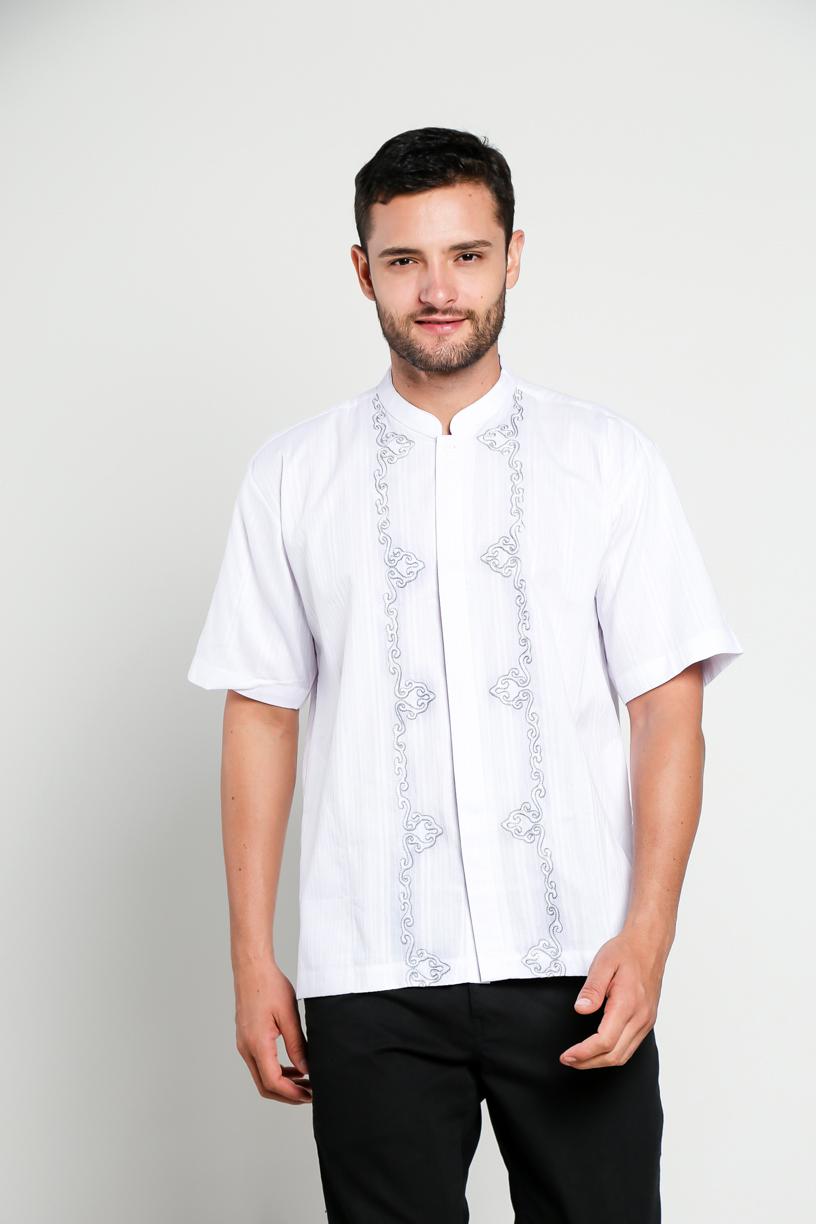 Aitana Baju Koko Pria Bordir YN-11721-SS Putih