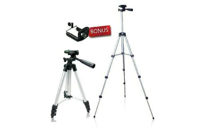 Promo Tripod 1 Meter + Holder Multifungsi HP & Go Pro original