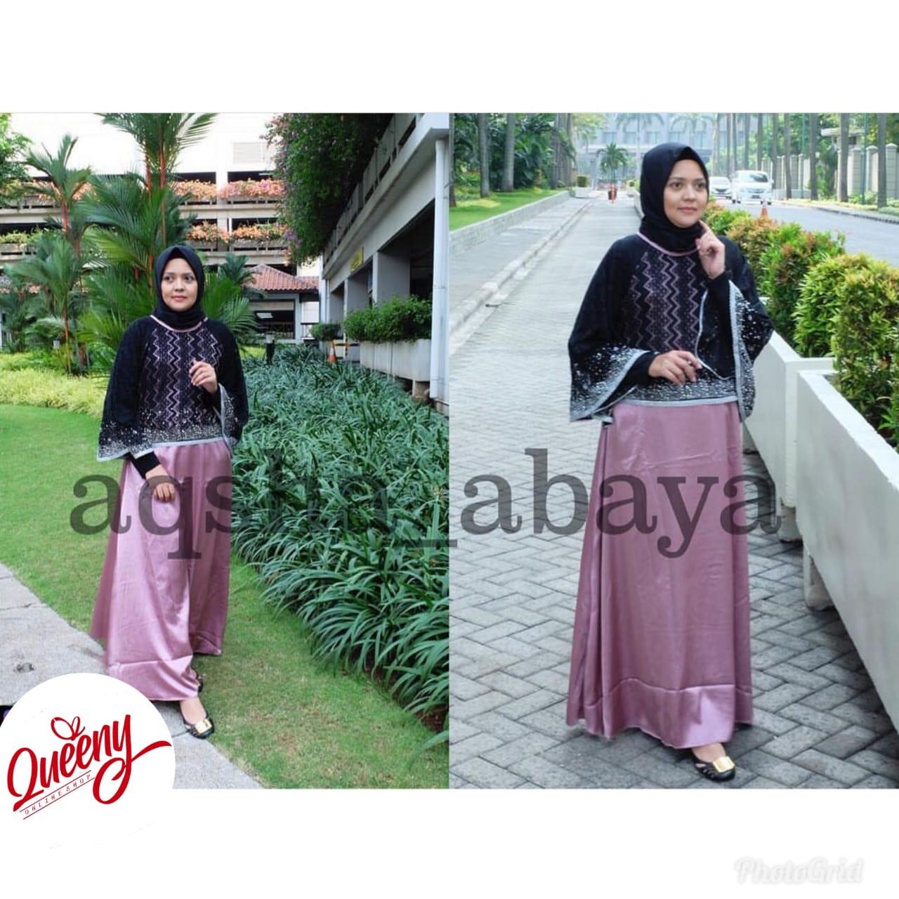 gamis abaya muslimah / abaya arab islami / abaya satin marbella fashion muslim kombinasi