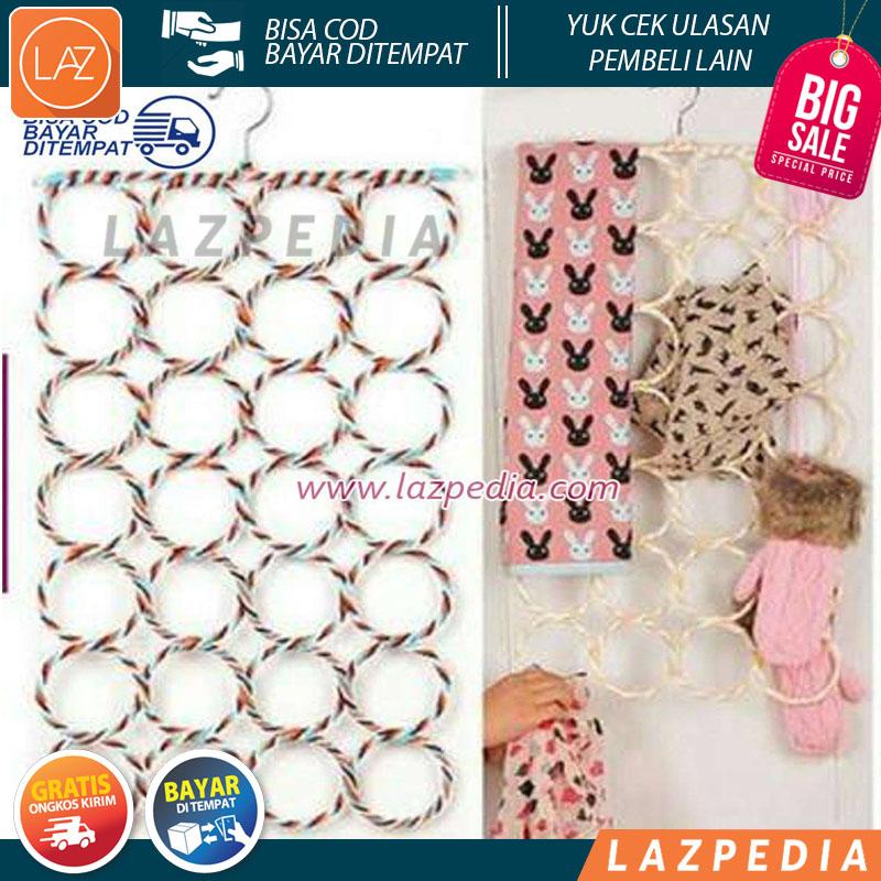 Laz COD - Hanger Unik Untuk Gantung Jilbab / Syal / Belt 28 Gantungan / Warna