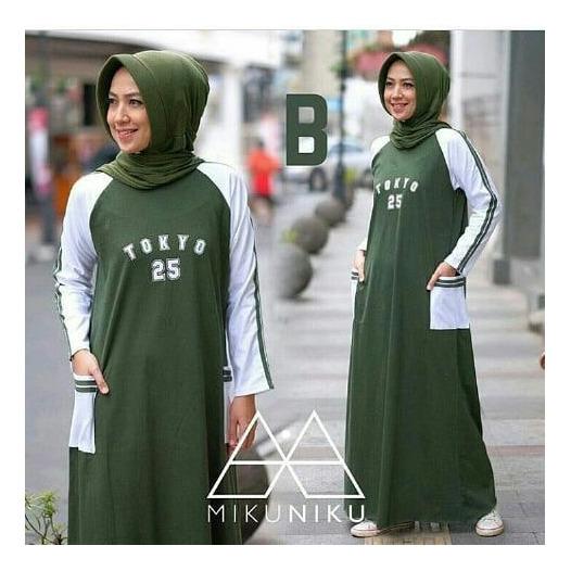 Baju Original Tokyo Dress Panjang Balotelly Hijab Casual Pakaian Muslim Wanita Muslim Modern Terbaru Termurah 2018