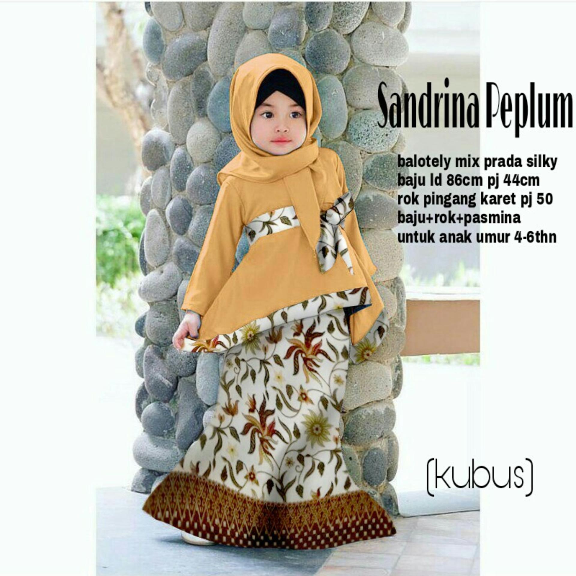 Pakaian Muslimah anak Perempuan - Gamis Sandra Peplum Kid