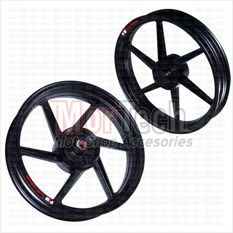 PSW Velg Pelek Racing Tapak Lebar Motor Vixion Old Palang 6 Miring Ring 17 - 275/350 Hitam
