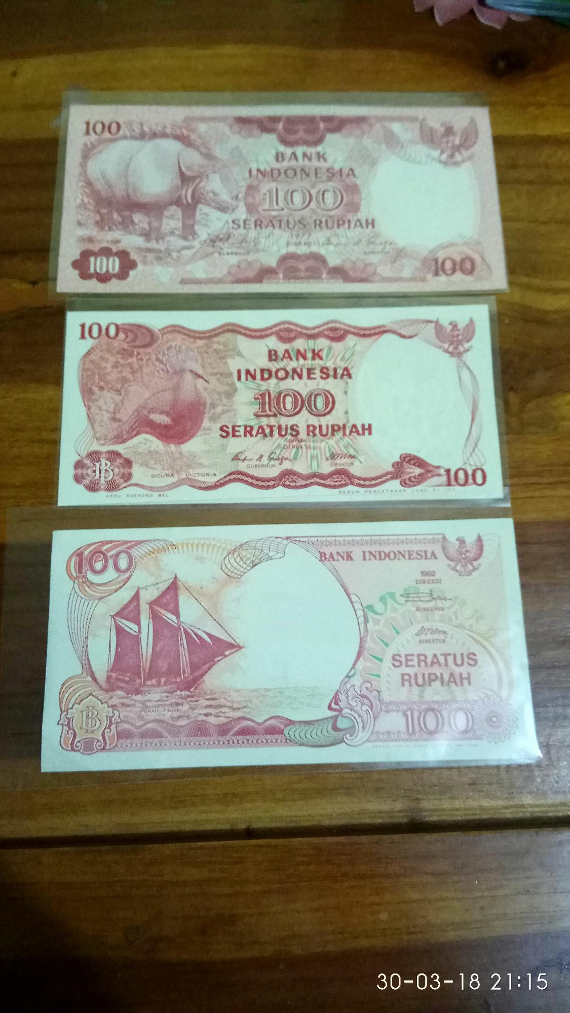 Uang Kuno Seri 100 Tahun 1977 1984 1992