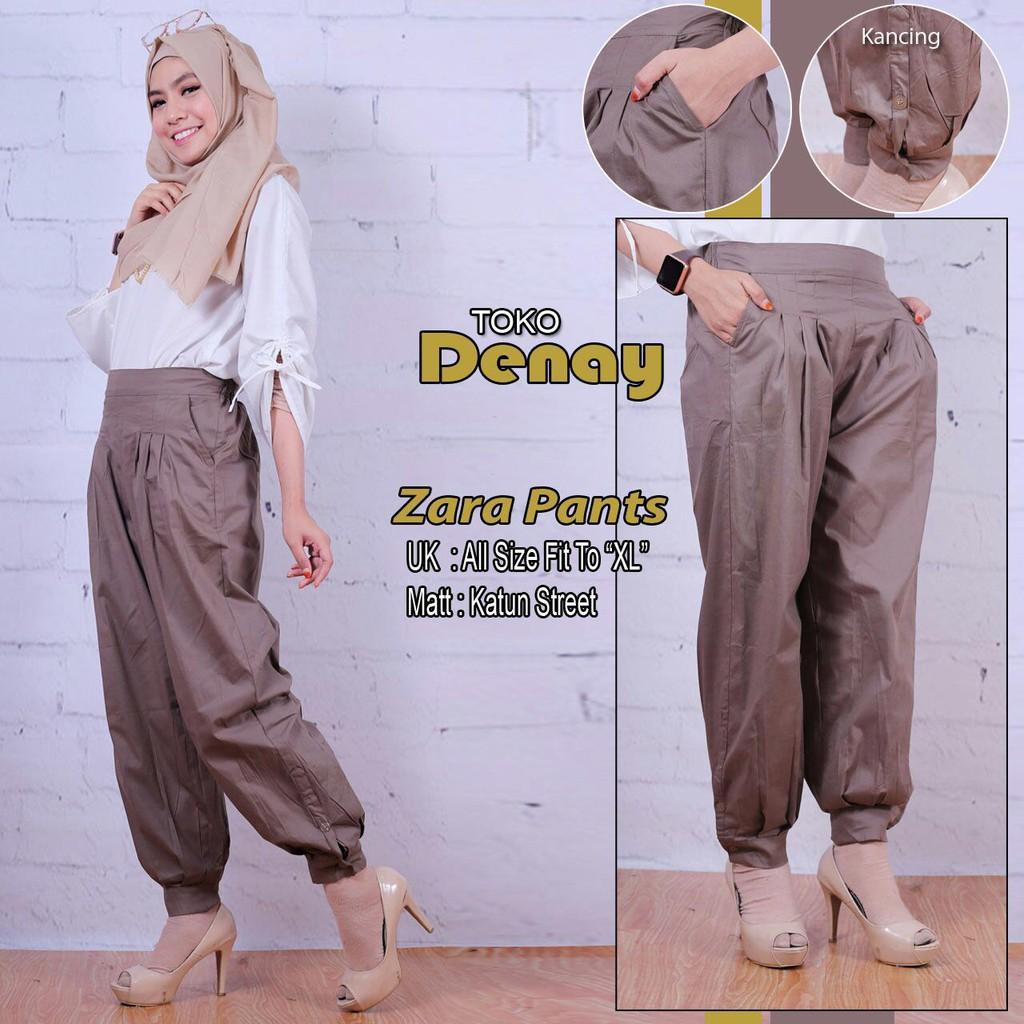 Celana Panjang Wanita Best Seller Basic ZHARA PANTS ( Joger Kancing ) Ori By Tokodenay