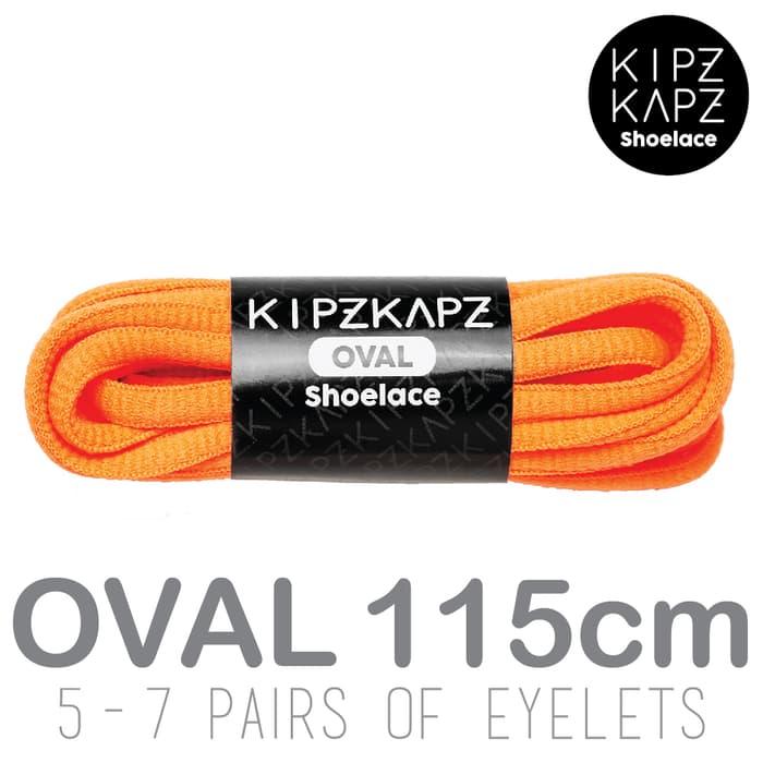 HARGA DISKON!!! KipzKapz Shoelace Tali Sepatu Fluorescent Oval 6mm Solar Orange 115cm - C4tAIg