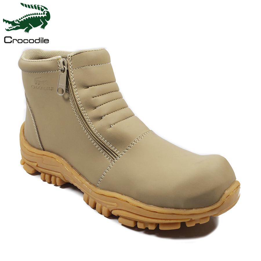 sepatu boots crocodile stuts cream safety proyek lapangan hiking touring tracking kerja proyek formal