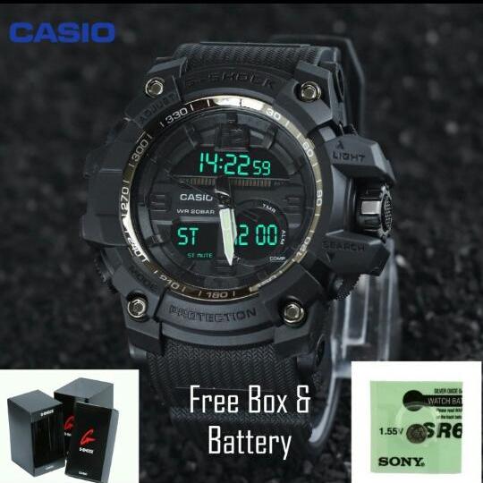 Jam tangan casio sport G Shock water resist model baru ga 1100 tahan air 30M buat berenang sesuai gambar