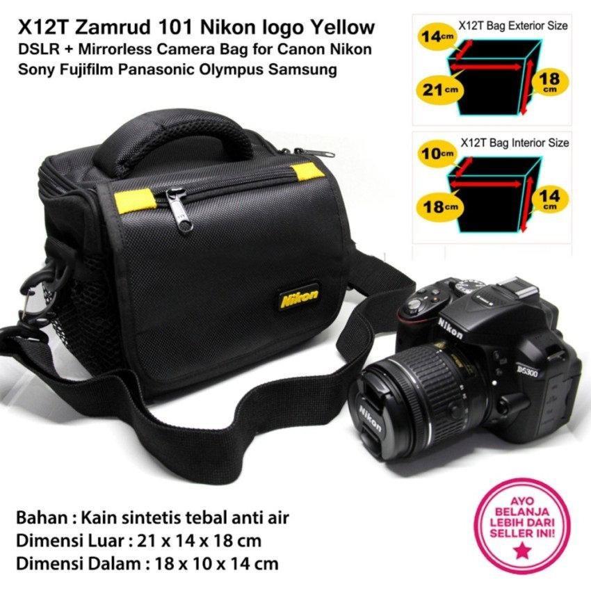 X12T Zamrud 101 Nikon logo Yellow for DSLR + Mirrorless Camera Bag for Canon Nikon Sony Fujifilm Panasonic Olympus Samsung