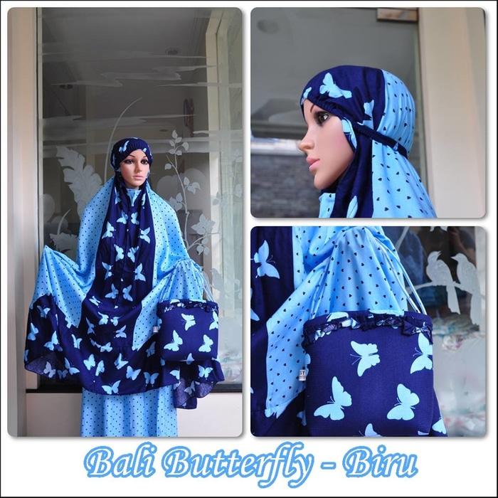 Auf Hammas Mukena mewah / Mukena dewasa / Mukena bali / Mukenah / Mukena katun jepang / Mukenah Wanita / Mukena Putih / Mukenah Murah / Mukenah Jumbo / Mukenah Remaja / Mukenah Dewasa Bali Butterfly Biru