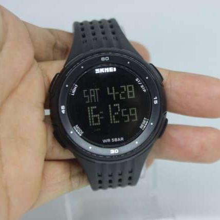 Sport Watch SKMEI Water Resistant 50m Original TERLARIS Chronograph LED Stop Watch - Jam Digital Murah / Jam Olahraga Keren / Jam Running Pria Wanita / Jam Tangan Pria Anti Air / Jam Tangan Sporty Cowok Cewek / Jam Tangan Sport Murah / Jam SKMEI 1219