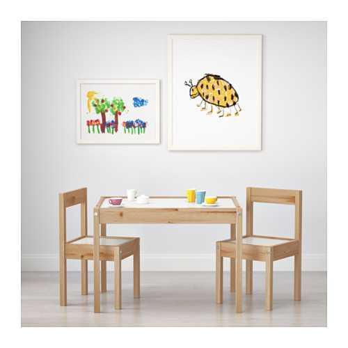 IKEA LATT Meja anak dengan 2 kursi bahan kayu pinus Unik Murah Minimalis