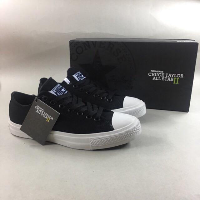 Sepatu Sneakers Pria Converse Allstar Chuck taylor II Black white Ox Original import Vietnam