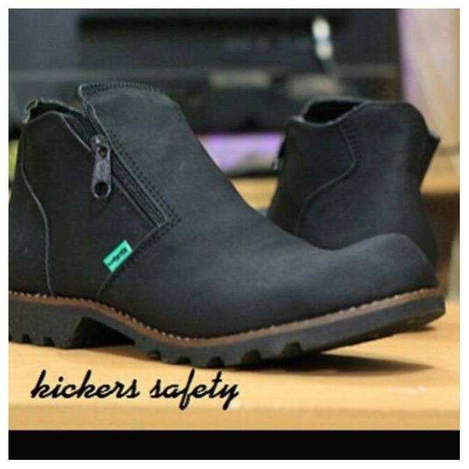 Sepatu Boots Touring Adventure Kickers Safety Besi Sleting Kerja Pria Besi Di Ujung Depan