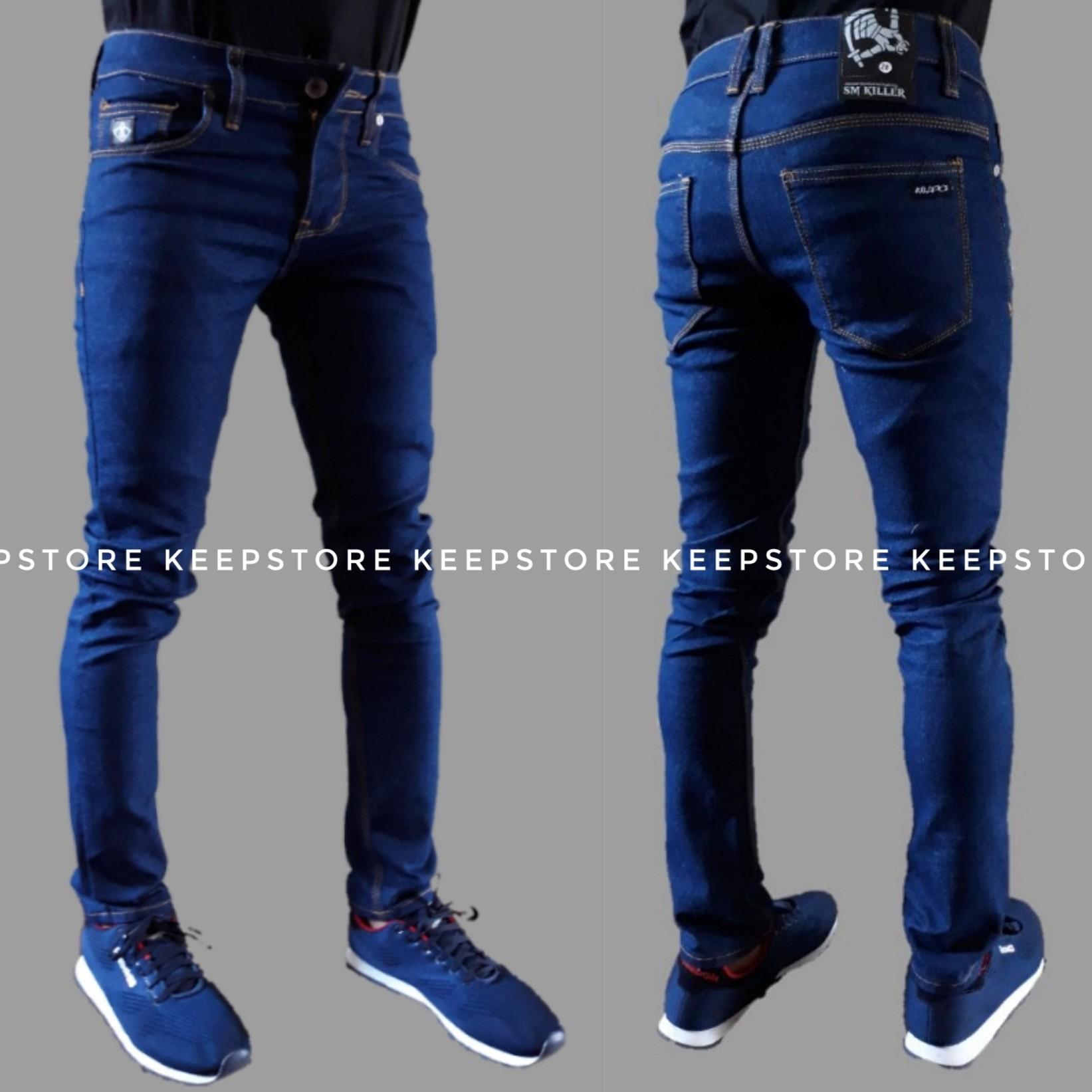 Celana jeans pria / skinny fit / slimfit / pensil (biru navy)