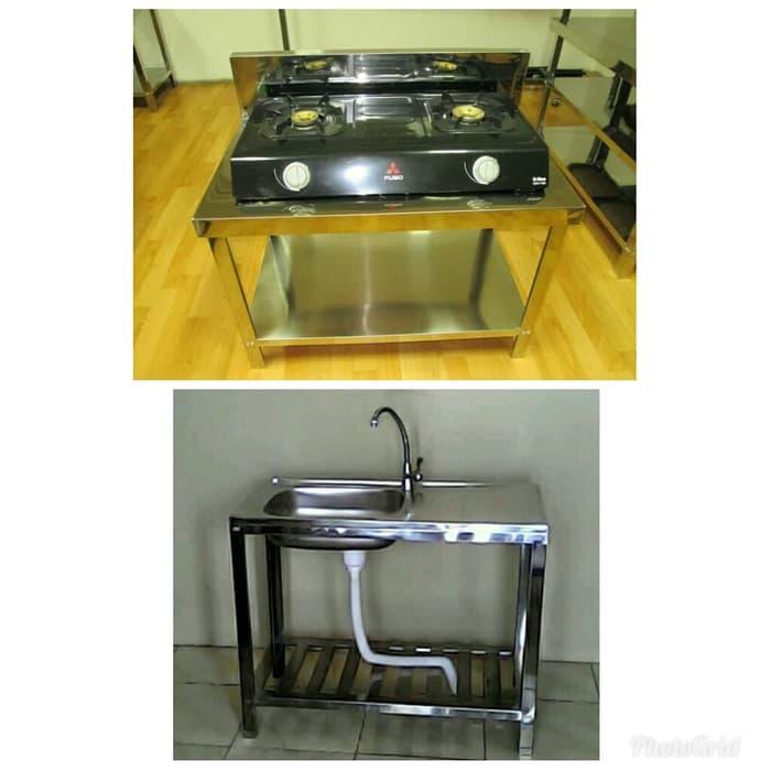 Hot Item!! Paket Meja Kompor Dan Bak Cuci Piring Plus Kran Pekanbaru - ready stock