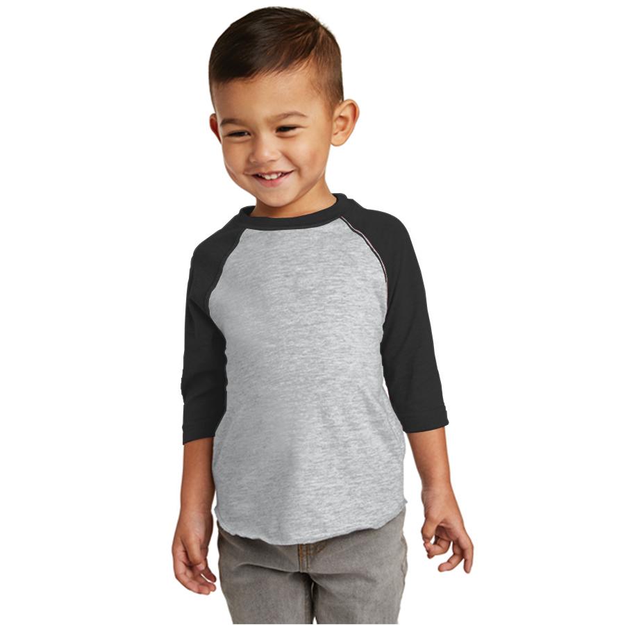 Kaos Polos RAGLAN ANAK - Abu-Abu/Hitam