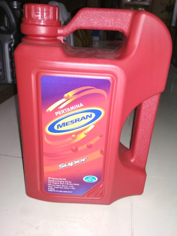 OLI PERTAMINA MESRAN SUPER SAE 20W-50 API SERVICE SGCD 4LITER ORIGINAL / AKSESORIS MOTOR / MOBIL / VARIASI / BERKUALITAS / OTO-A3318