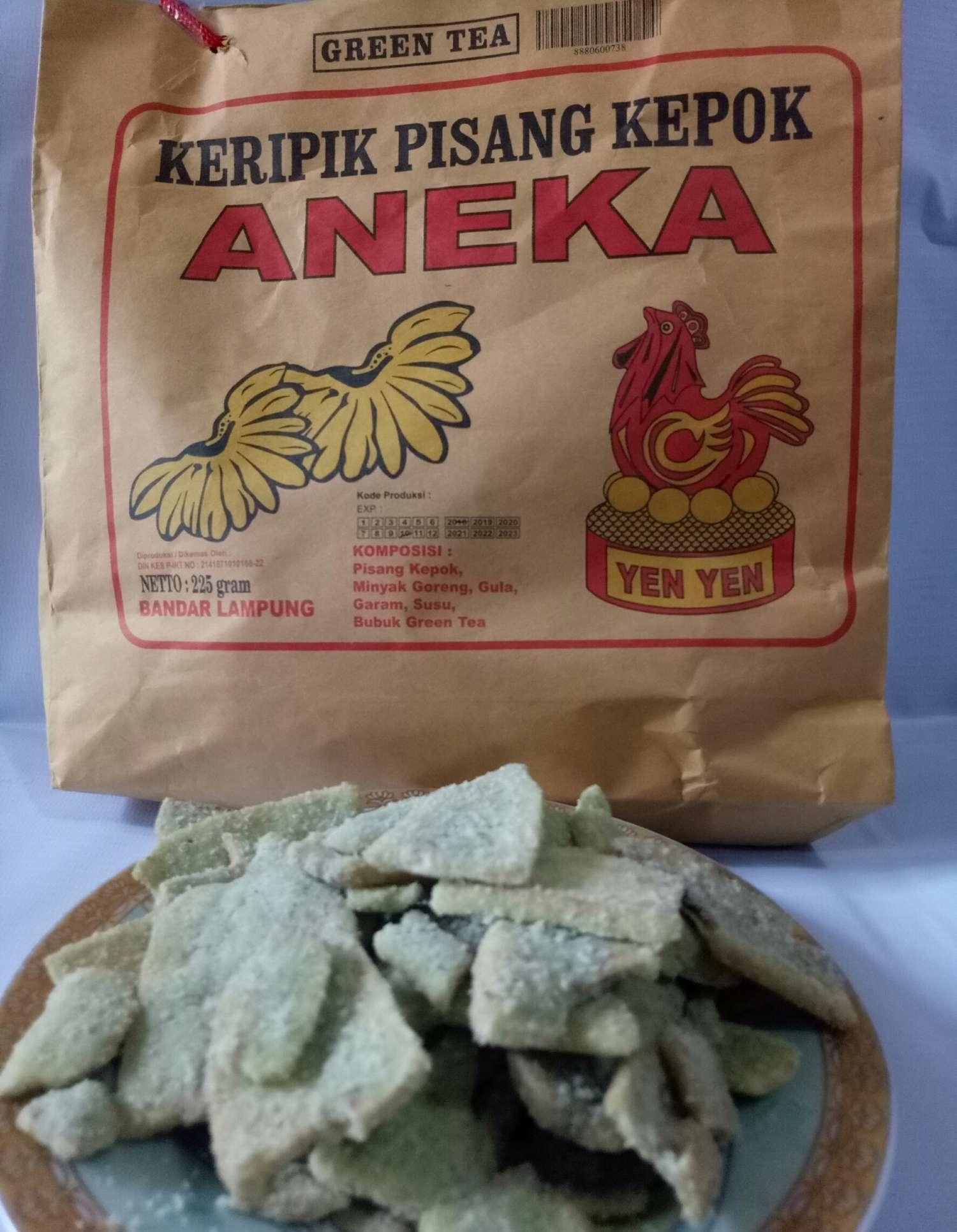 KERIPIK PISANG KEPOK GREEN TEA ANEKA YENYEN LAMPUNG