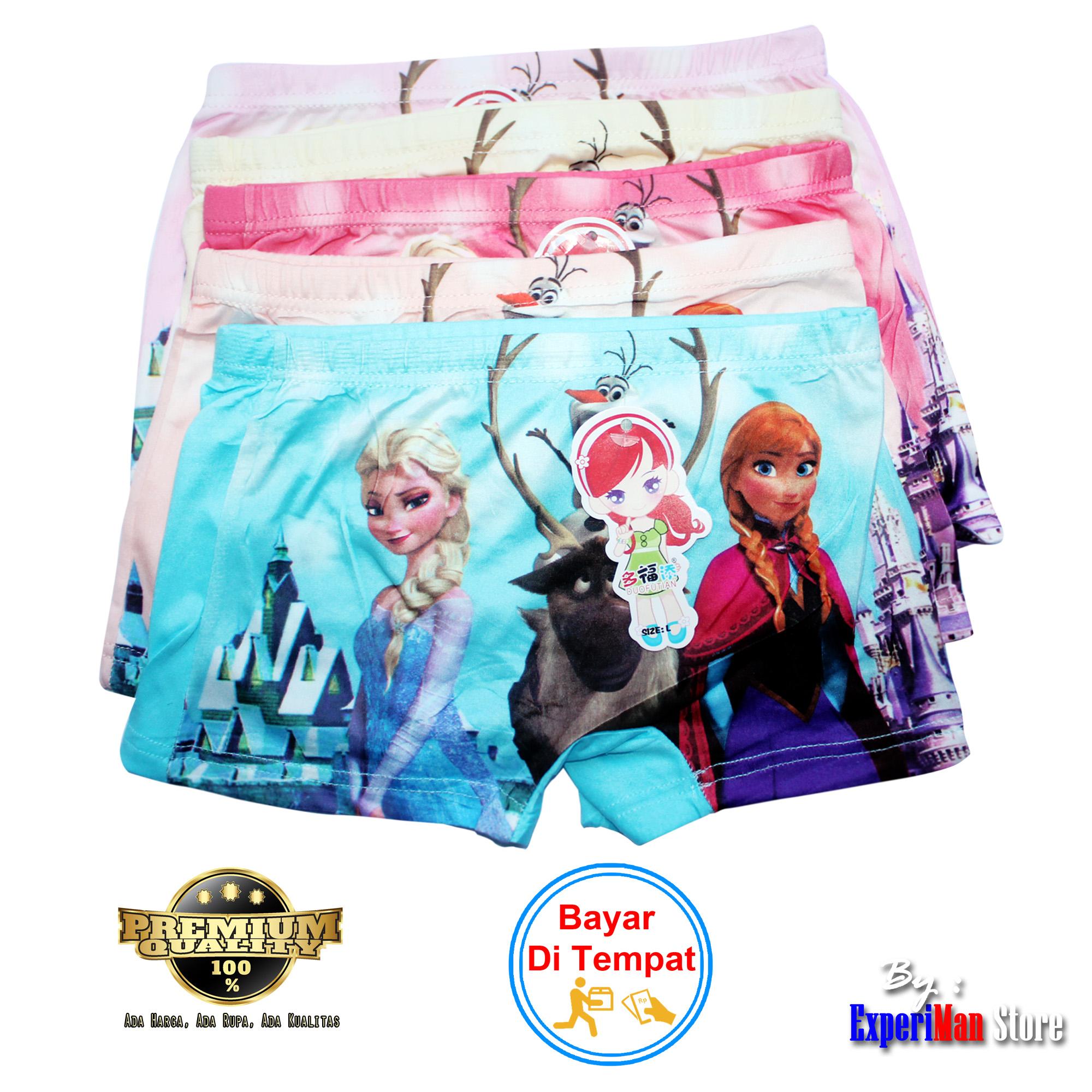 6 pcs celana dalam / boxer anak perempuan motif frozen