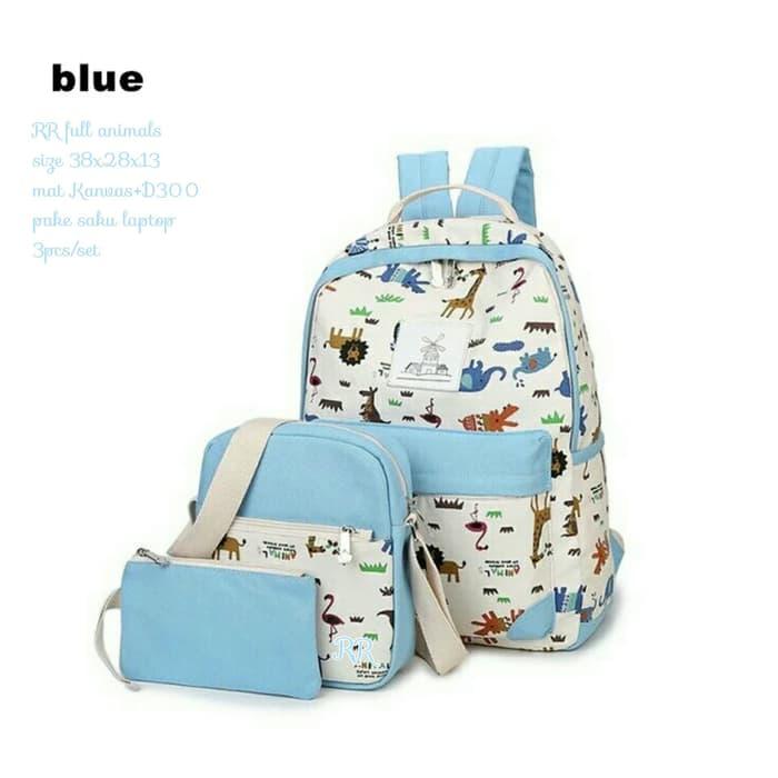 Tas Ransel Anak Cowok Cewek Sekolah an Binatang Bagus dan Unik - Hitam