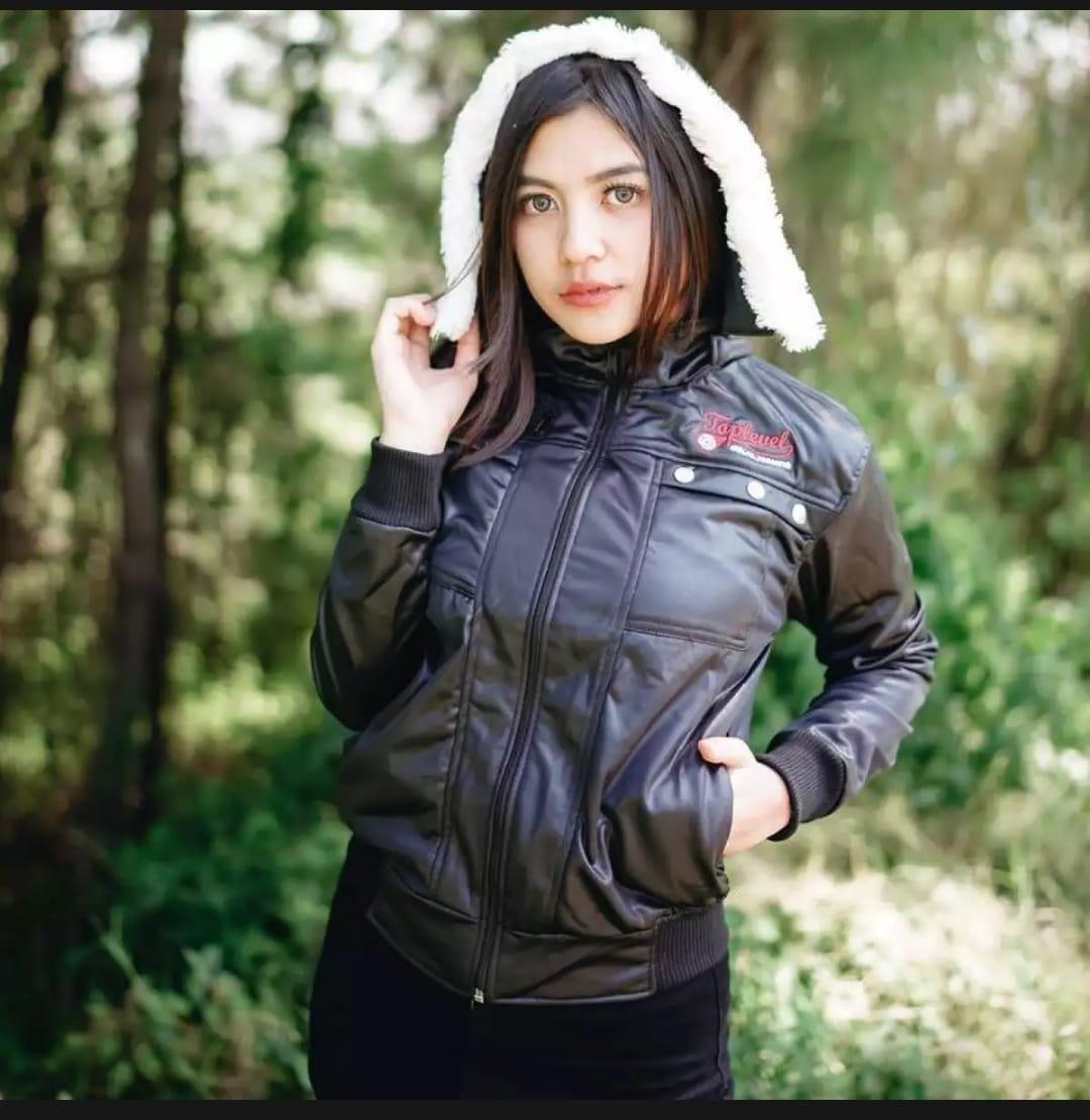 TOP MONA - JAKET METALIK BULU - JAKET WANITA - KOREAN AND CASUAL