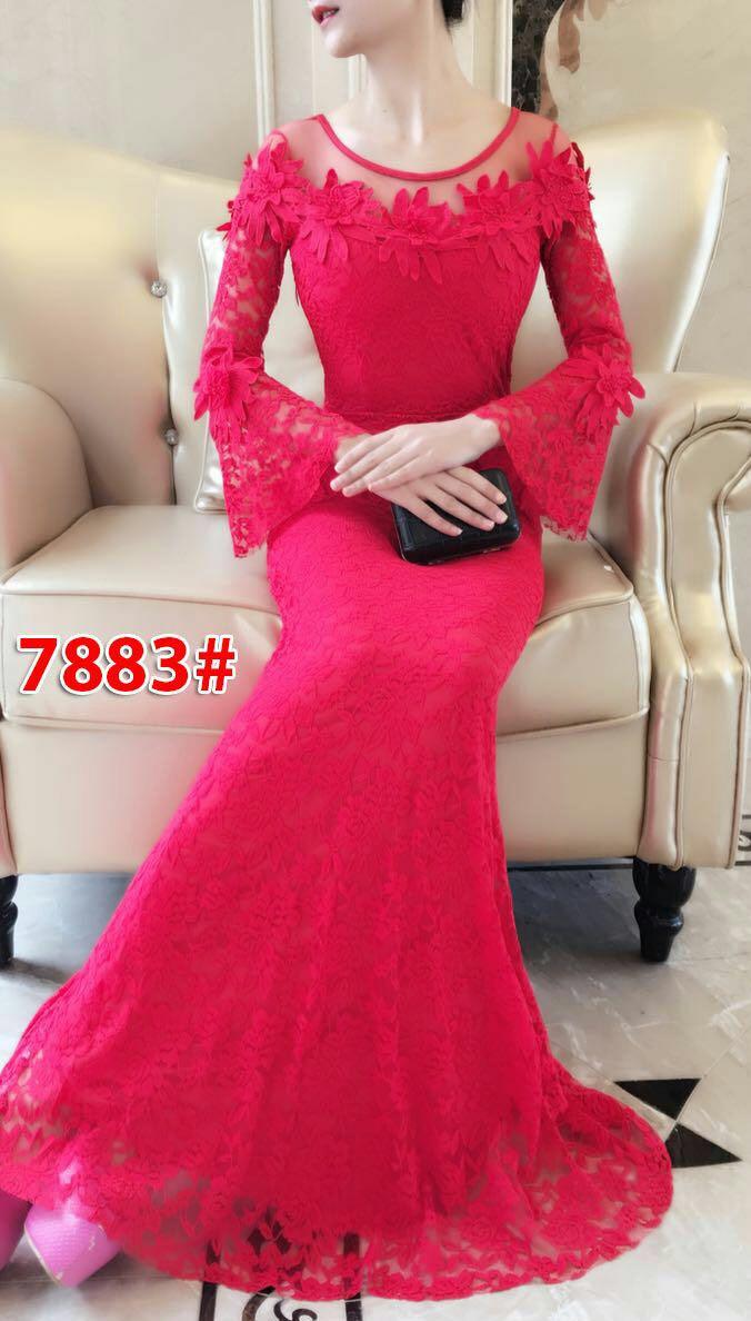 7883# baju pesta import / gaun pesta import / baju pesta brokat / longdress fashion import