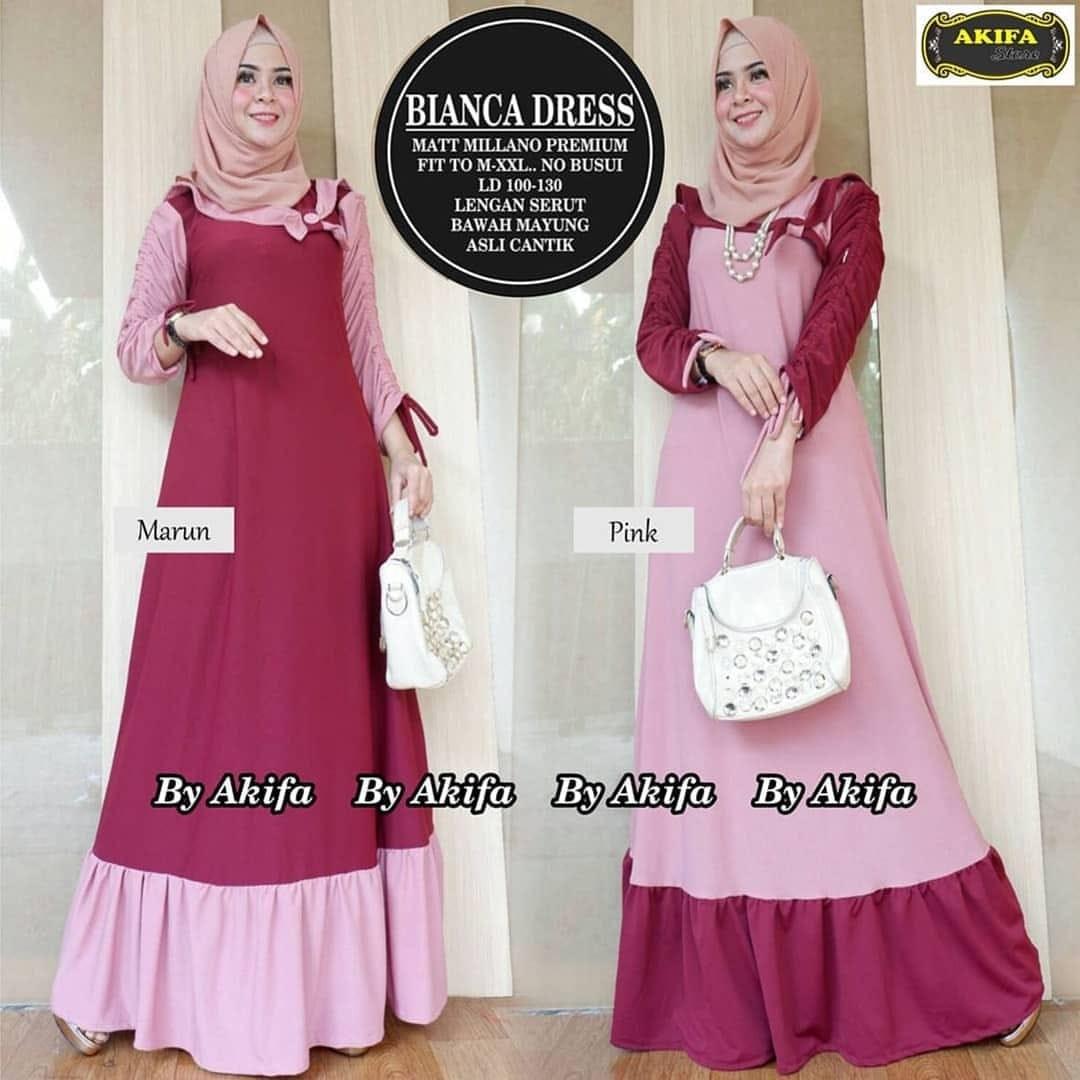 Baju Muslim Original Gamis Bianca Dress Baloteli Baju Muslim  Panjang Casual Wanita Hijab  Pakaian Modern Terbaru  Modis Trendy