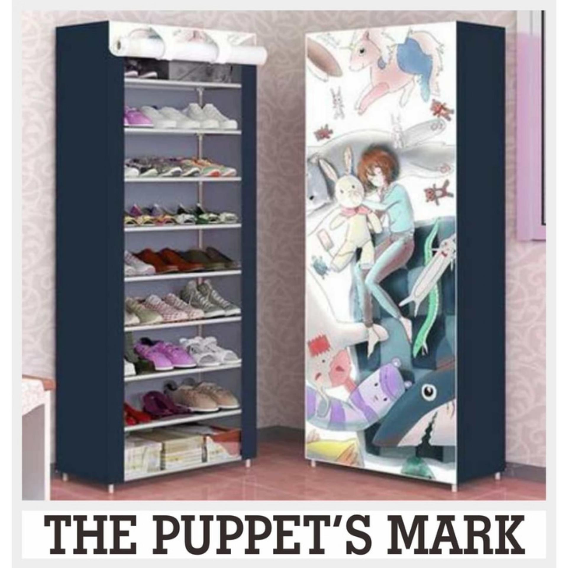 Lemari sepatu lemari portable lemari cantik lemari fortable lemari minimalis lemari mini 10 Susun 9 Rangka AK10 Puppet's Mark A416