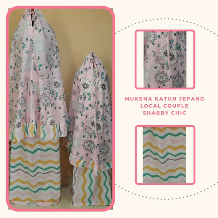 MUKENA KATUN JEPANG COUPLE IBU DAN ANAK SHABBY CHIC VINTAGE LSA / PERLENGKAPAN SHOLAT / TELEKUNG / MUKENA COUPLE BERKUALITAS