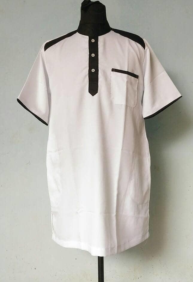 GA-putih-Gamis pakistan dewasa lengan pendek /baju koko/laki-laki
