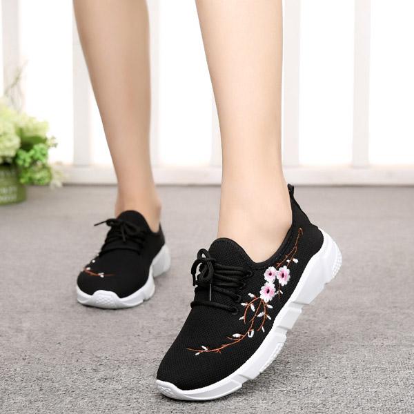 Sepatu Perempuan Ringan Sepatu Sneakers Bordir
