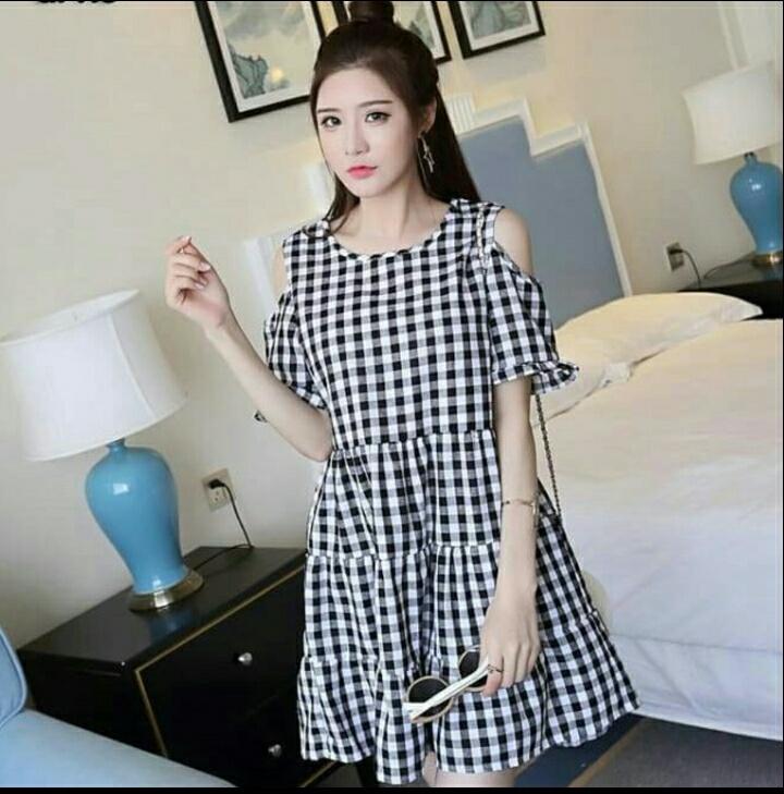 AG Apparel Dress Siska Kotak Hitam / Dress Wanita / Fashion Wanita / Atasan Wanita / Baju Kekinian / Dress Kaos Wanita / Dress T-shirt Wanita / Gaun Kaos Wanita / Atasan Murah / Dress Santai Wanita / Gaun Remaja / Gaun Kasual / Dress Casual Wanita / Dress