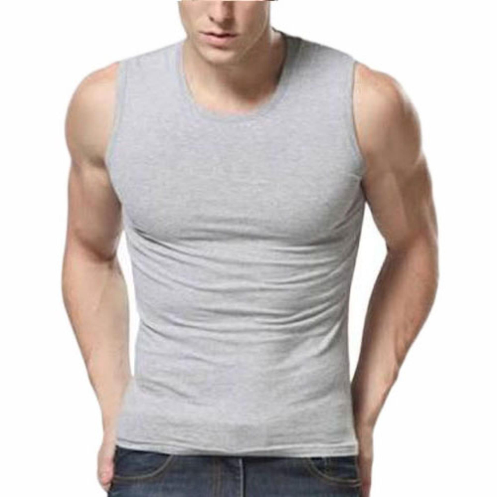 Kaos Singlet Pria Dalaman - Abu abu