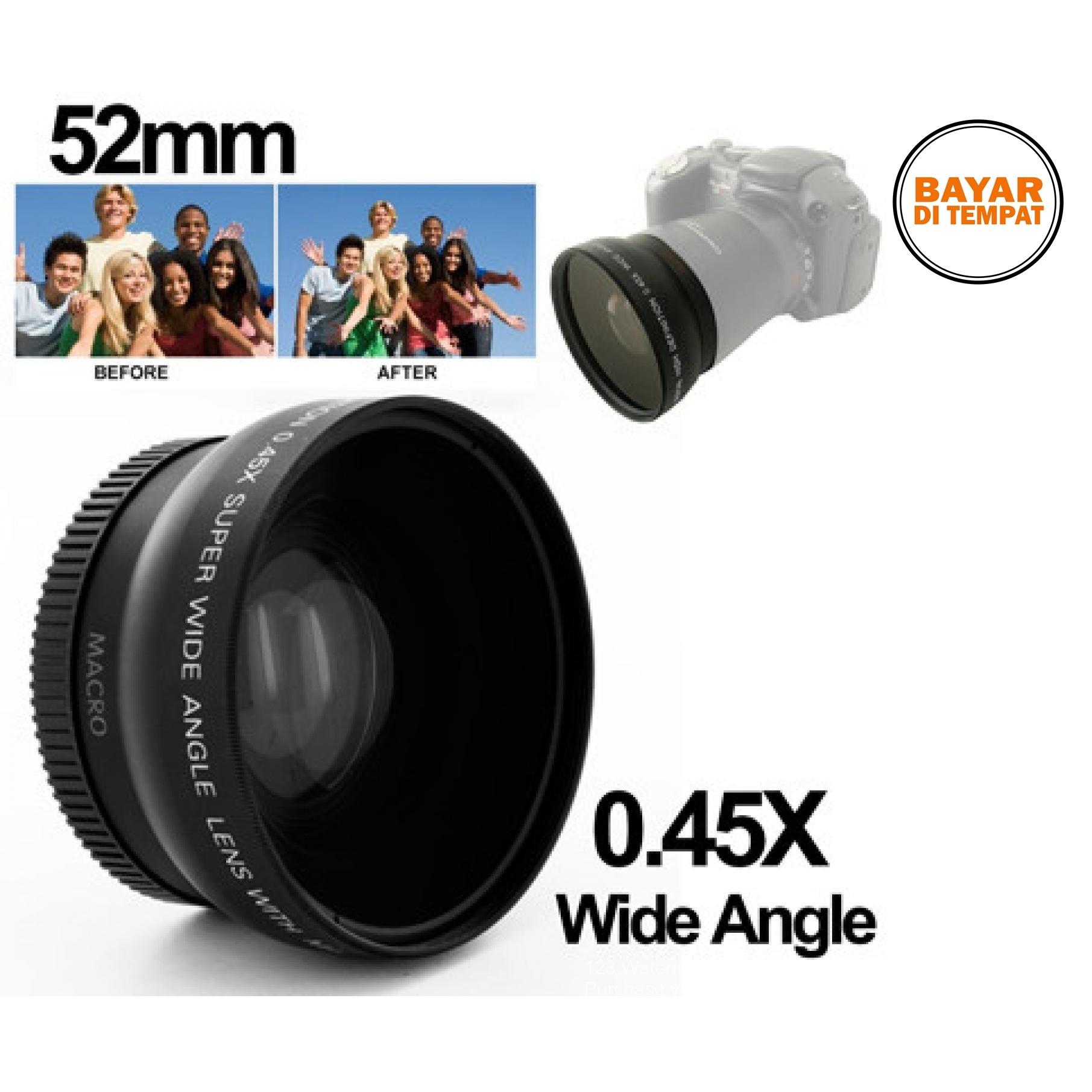 Rimas Wide Angle Lens With Macro 0.45X 52Mm For Nikon D40 / D60 / D70s / D30 - Black / Hitam Lensa Jangkauan Luas Makro Cam Kamera Berkulitas