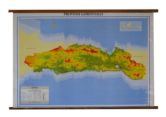Hemat 20%!! Peta Provinsi Gorontalo (Bingkai) - ready stock