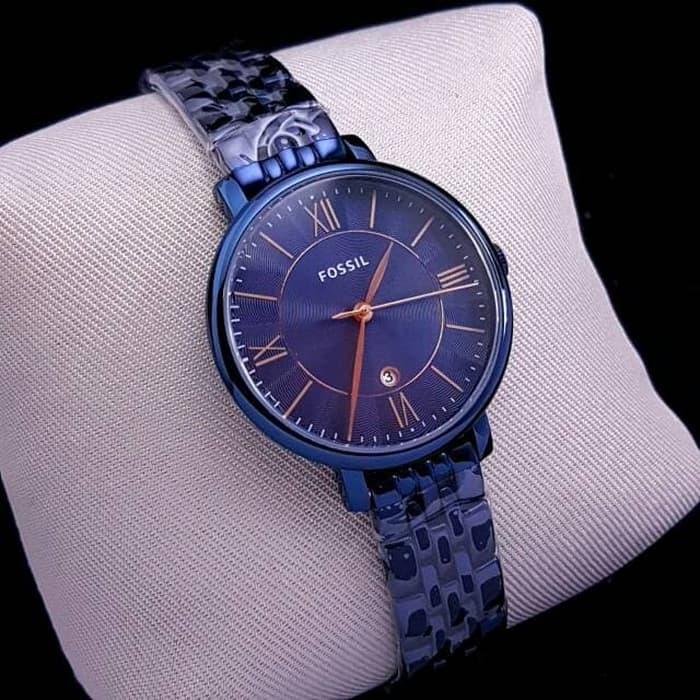 Jam Tangan Wanita Merk Fossil Jacqueline Type ES 4094 ES4094 Blue