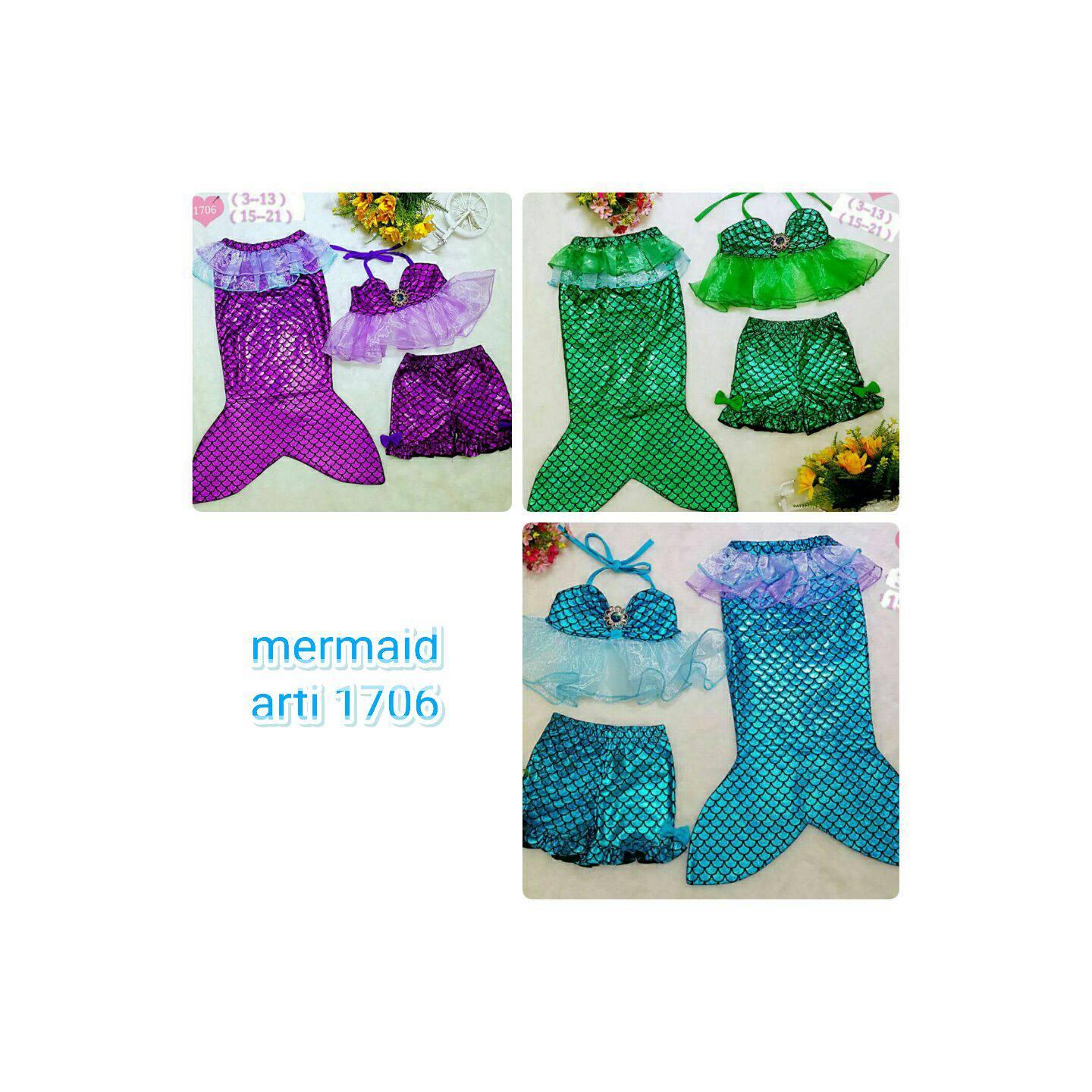 Baju renang fashion perempuan cewek wanita mermaid ikan putri duyung