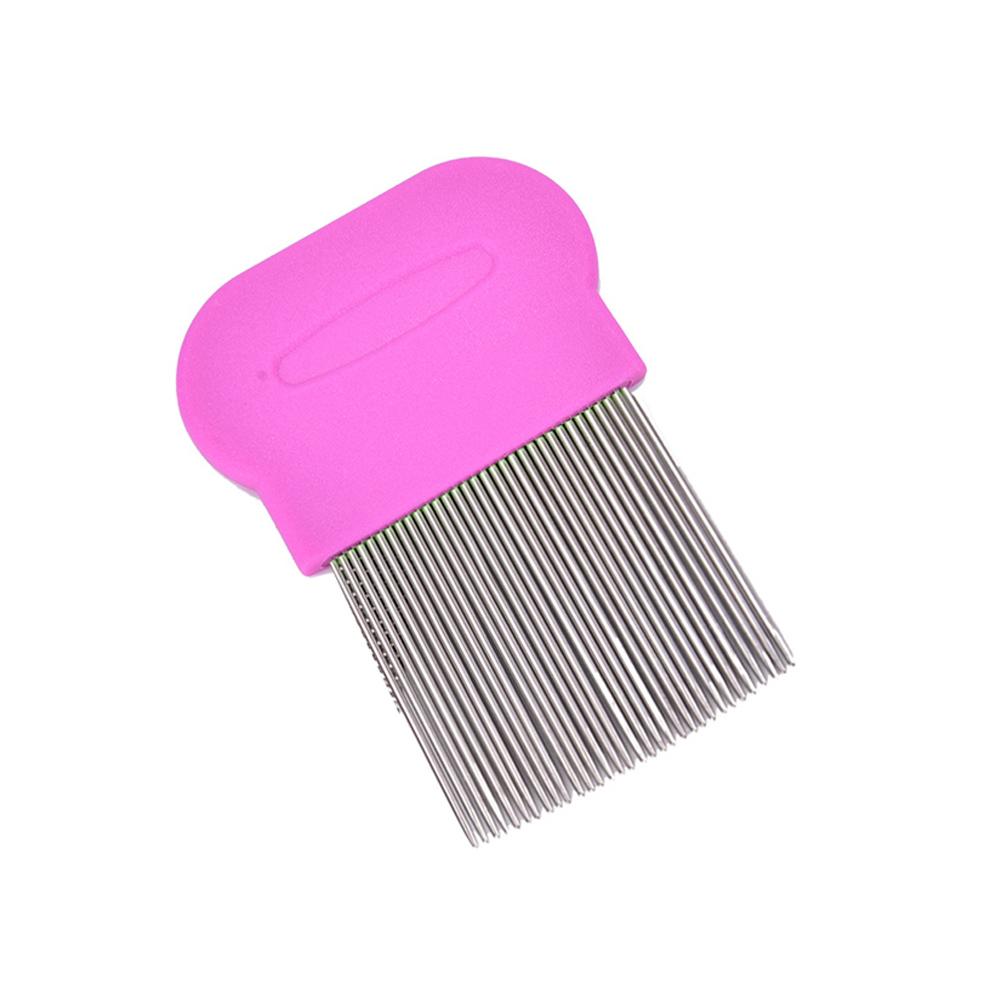 Berguna Anoplura Sisir Kutu Cootie Stainless Steel Kutu Sisir untuk Flea Sisir Kutu Rambut - Pink