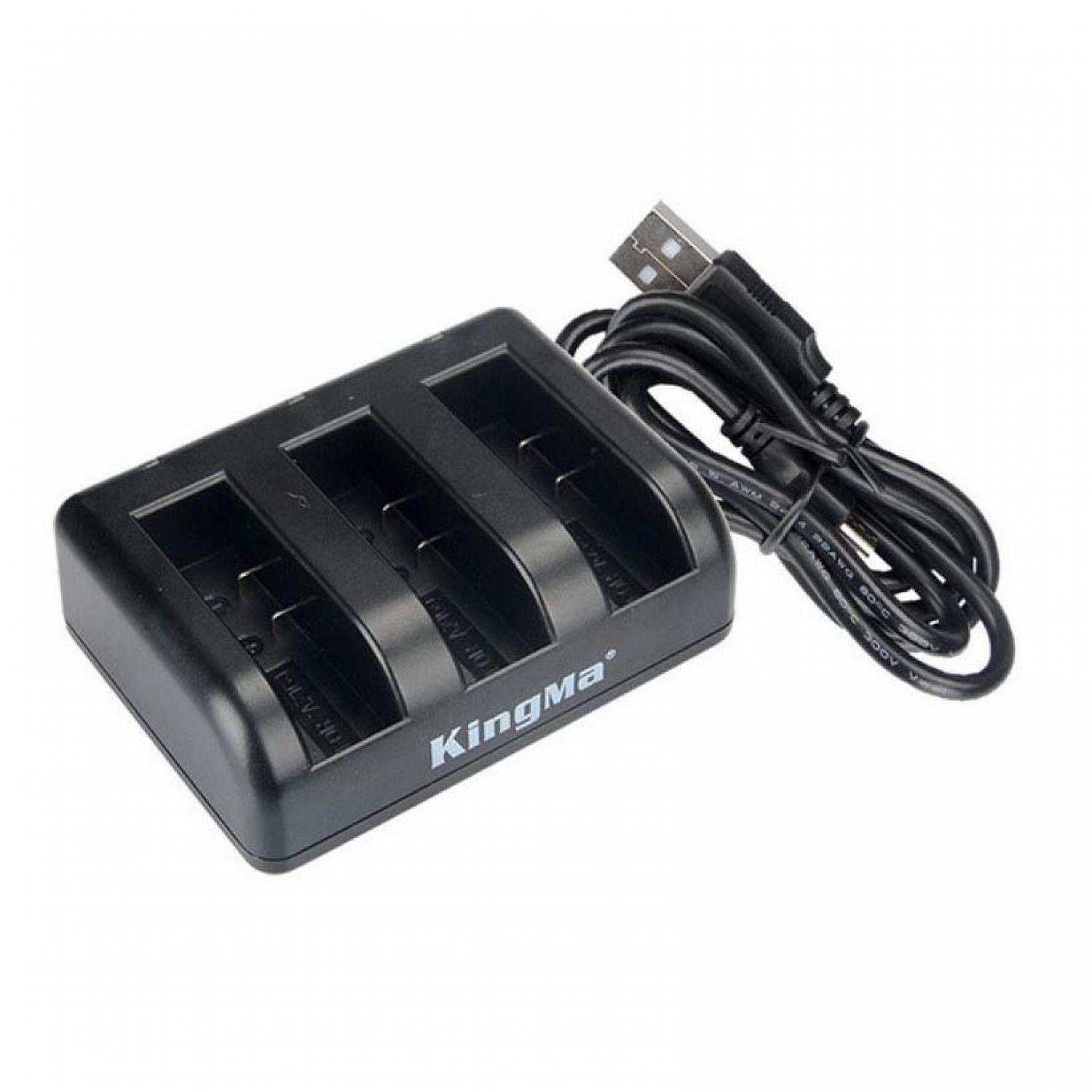 KingMa Charger Baterai 3 Slot untuk Xiaomi Yi 2 4K - BM038 | Aksesoris Kamera Aksi