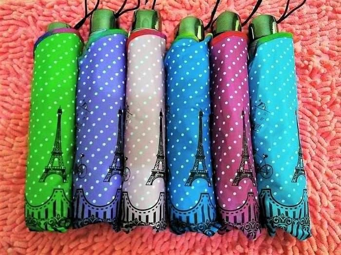 Payung lipat 3 polkadot eiffel OSAKA aneka warna