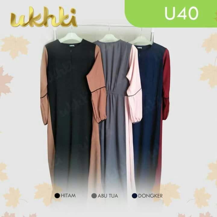 Gamis Wollycrepe Ukhti U40 Ukuran XL